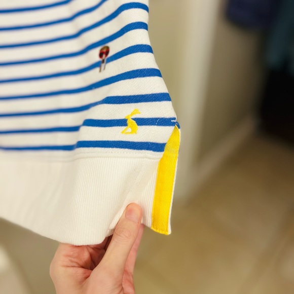 NWT Joules Rowley Embroidered Hoodie in “Blue Dogs Stripe” - Picture 13 of 16